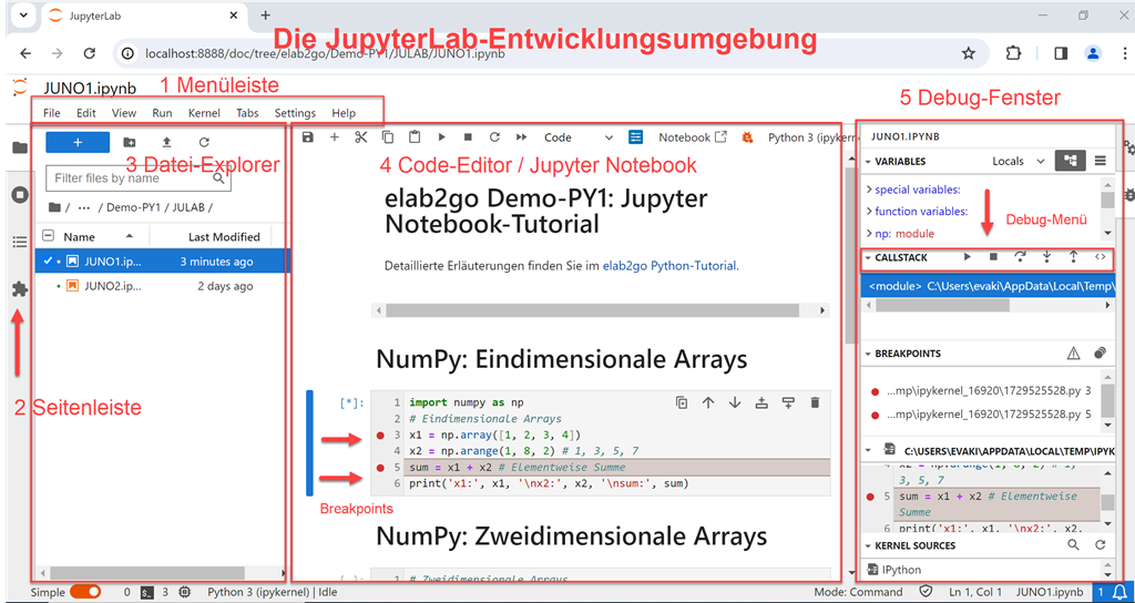 Jupyter Notebook verwenden | elab2go